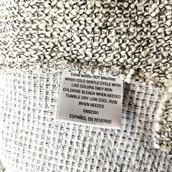 Bar lll Knit Jacket Women's Open Front Black White Dressy Side Slits Size Small - Picture 4 of 6